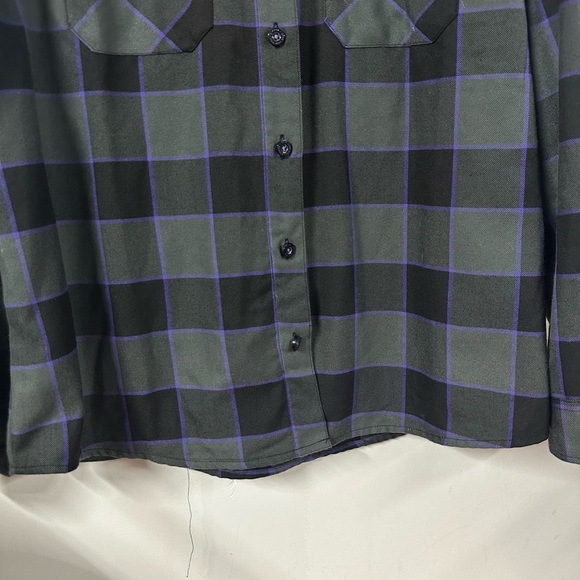 DIXXON Flannel The Gift Size 2X Long Sleeve Button Up Black Gray Purple Shirt - Picture 3 of 10
